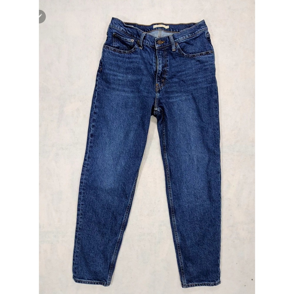 Levis 80s Mom Jean Womens Sz 31 PREMIUM Dark Wash Blue High‎ Rise Tapered Ankle